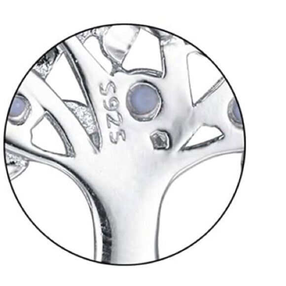 .925 Sterling Silver and Pearl Cubic Zirconia Tree of Life Pendant Necklace - Picture 4 of 6